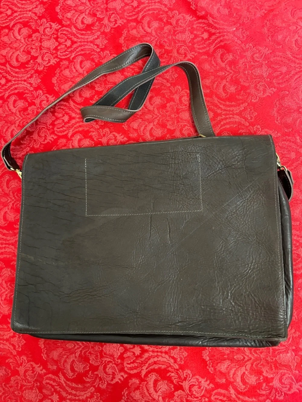 Buffalo Billfold Company 1920s Attache Briefcase American Bison Leather USA Made